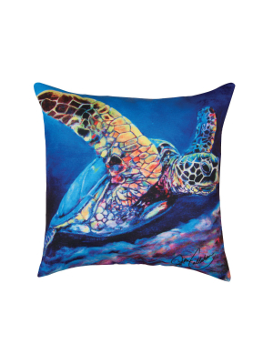 C&f Home 18" X 18" Sea Turtle Ascending Indoor/outdoor Decorative Throw Pillow