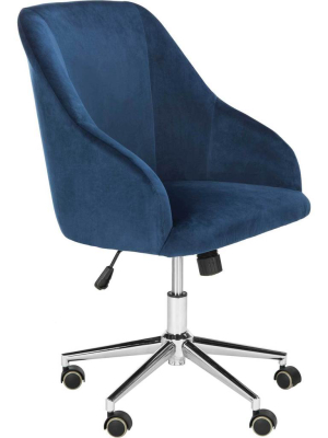 Adele Velvet Chrome Leg Swivel Office Chair