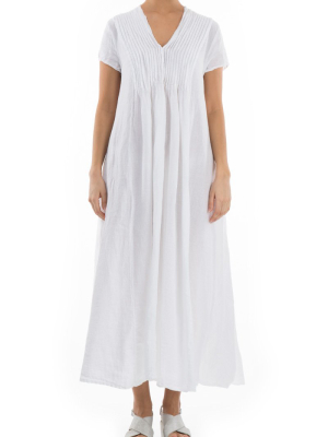 Romantic White Linen Dress