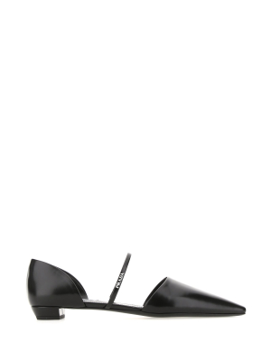 Prada Logo Pointed-toe Flat Shoes