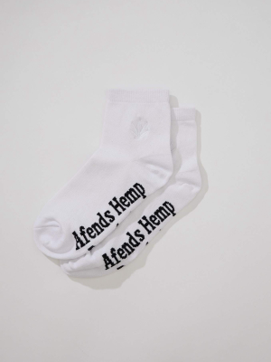 Afends Unisex Happy Hemp - Ankle Socks One Pack - White / White