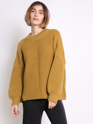 Notched Hem Sweater – ochre