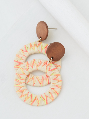 Aeo Wood + Neon Statement Earring