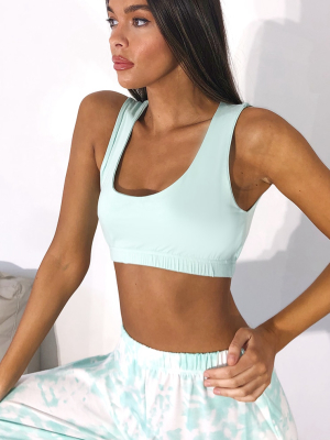 Mint Scoop Neck Crop Top