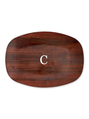 Personalized Shatter-resistant Platter, Wood Printed Finish