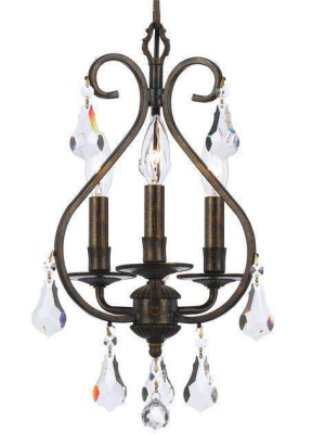 Ashton 3 Light Hand Cut Crystal Mini Chandelier