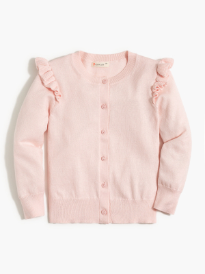 Girls' Ruffle-trimmed Cardigan