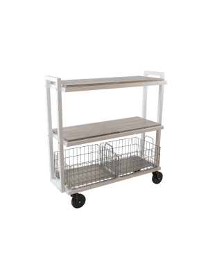 Cart System With Wheels 3 Tier White - Atlantic