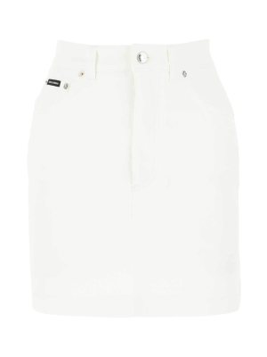 Dolce & Gabbana Logo Patch A-line Mini Skirt