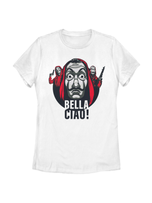 Women's Money Heist Bella Ciao Masked Robbers T-shirt