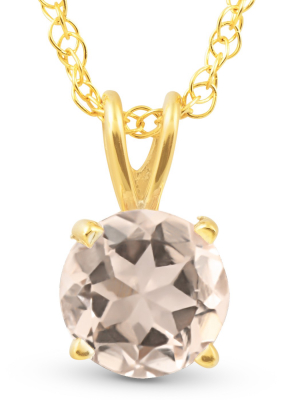 Pompeii3 3/4ct Morganite Solitaire Pendant 14k Yellow Gold