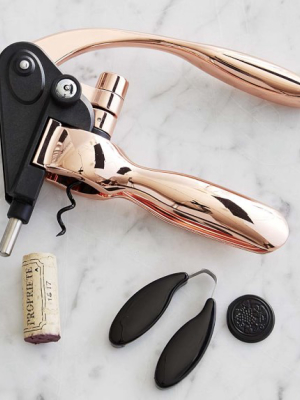 Williams Sonoma Copper Lever Wine Opener & Foil Cutter Set