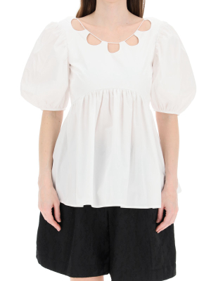 Cecilie Bahnsen Hope Open-back Puff-sleeve Blouse