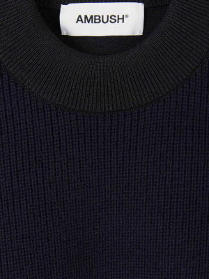 Ambush Overlap Crewneck Knit Jumper