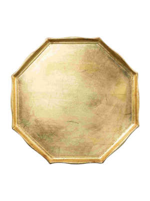 Vietri Florentine Wooden Gold Accessory Octogonal Tray