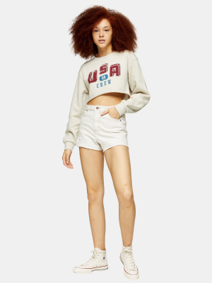 Considered Premium White Denim Mom Shorts