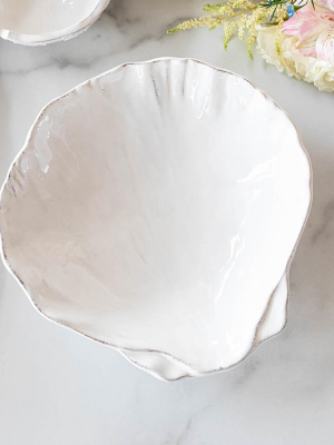 Vietri Acquatico Medium Clam Shell - White