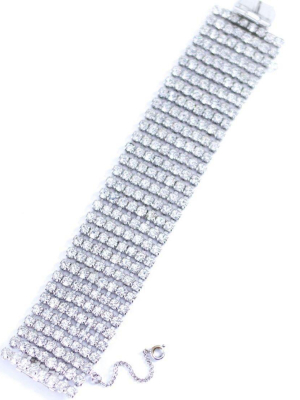 Vintage Diamante Wide Statement Bracelet