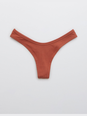 Aerie Ribbed High Cut Thong Underwear