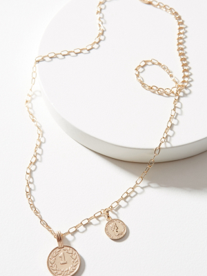 Asymmetrical Coin Pendant Necklace