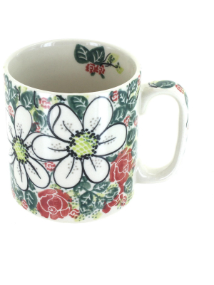 Blue Rose Polish Pottery Rose Garden Coffee Mug