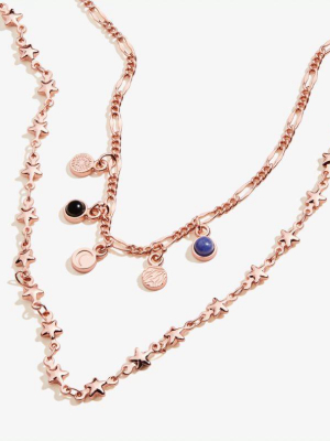 Crescent Moon Multi-charm Layered Necklace