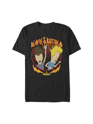 Men's Beavis And Butt-head Metal Rock Portrait T-shirt