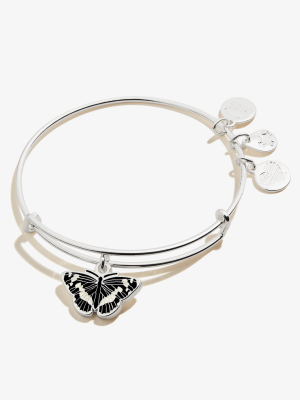 White Admiral Butterfly Charm Bangle