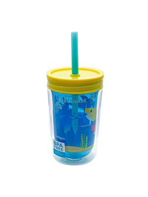 Pinkfong Baby Shark 12.5oz Plastic Tumbler With Lid And Straw