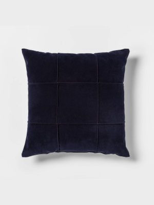 Faux Suede Square Throw Pillow Dark Blue - Threshold™