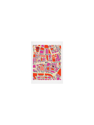 Holli Zollinger Paris Map Pink Art Print 8" X 10" - Deny Designs