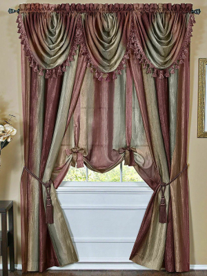 Goodgram Royal Ombre Crushed Semi Sheer Complete 6 Pc. Window Curtain & Valance Set