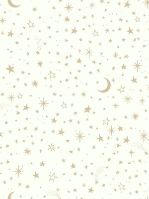 Twinkle Little Star Peel & Stick Wallpaper In Gold By Roommates For York Wallcoverings