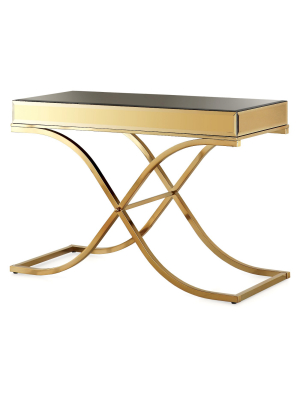 Sunkissed Modern Mirrored Sofa Table Brass - Iohomes