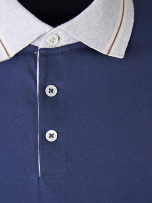 Brunello Cucinelli Contrast Detail Polo Shirt