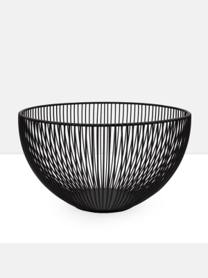 Linear Rib Black Metal Bowl