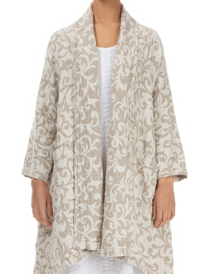 Ornamented Natural Linen Jacket