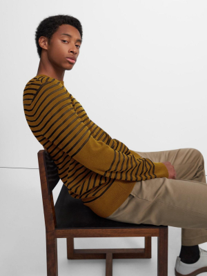 Striped Crewneck Sweater In Merino Wool