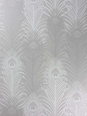 Peacock Wallpaper In Pebble And White By Matthew Williamson For Osborne & Little