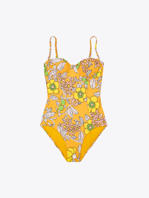 Printed Underwire One-piece Swimsuit