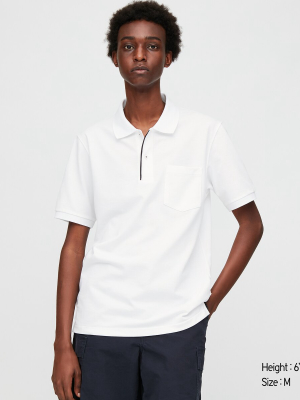 Men Dry Pique Designed Pocket Polo Shirt