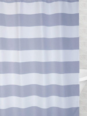 The Indigo Sail Striped Shower Curtain