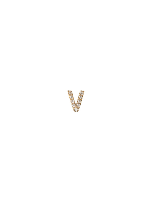 Diamond Letter V Charm