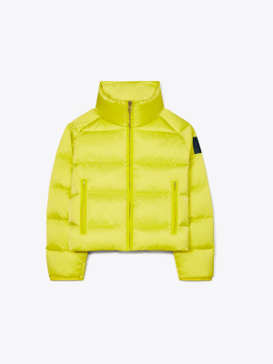 Cropped Performance Satin Down Jacket