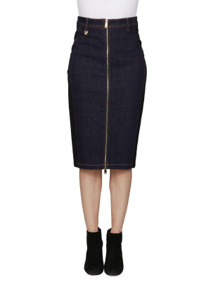 Versace Zipped High-waisted Denim Skirt