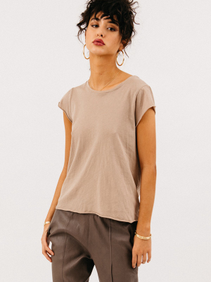 Khaki Raw Tee