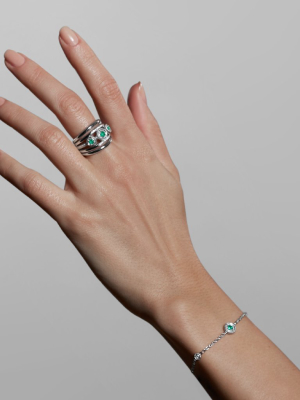 Max Bracelet With Emerald And Diamonds