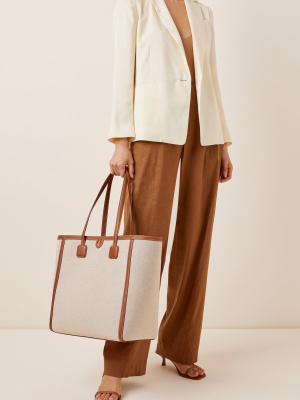 Antibes Leather-trimmed Canvas Tote