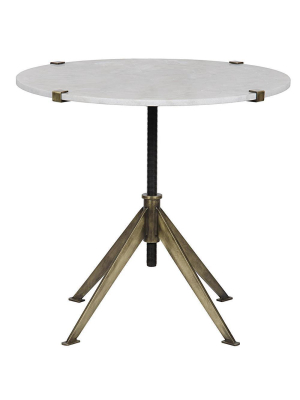 Noir Edith Large Adjustable Side Table - Antique Brass