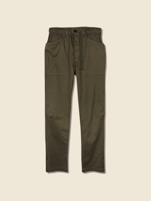 Pull On Button Fly Pants - Olive